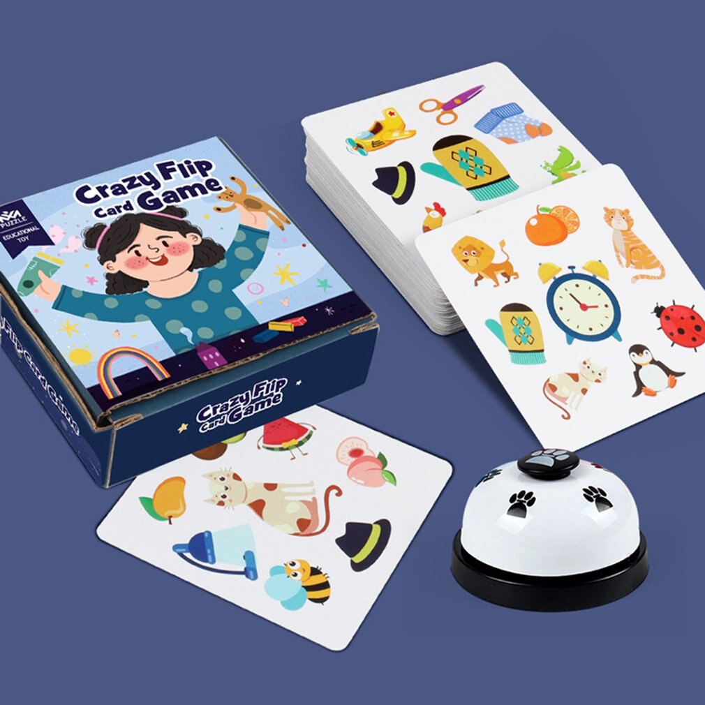 Juego de cartas Montessori Bump para niños, juego de cartas a juego de entrenamiento de memoria, juguete educativo cognitivo de animales