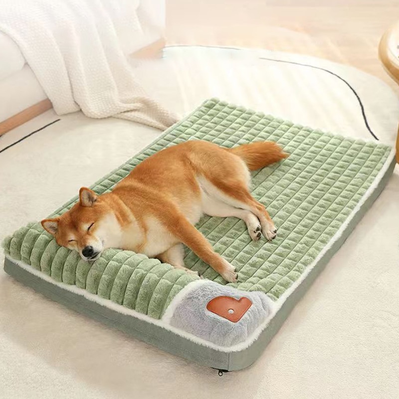 MADDEN-cama a cuadros para perros pequeños y medianos, estera cálida de invierno, sofá de lujo para gatos, pelusa para dormir, camas lavables extraíbles para mascotas