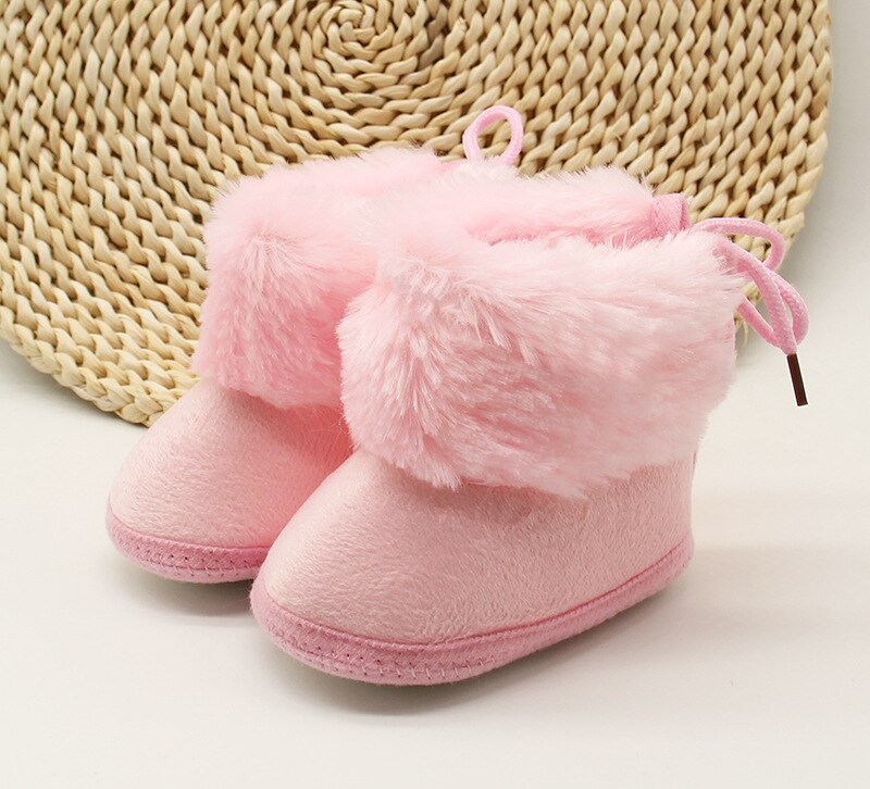Ma & Baby-botas de nieve para recién nacidos, zapatos de piel sintética con cordones, antideslizantes, cálidos, de invierno, de 0 a 18 meses