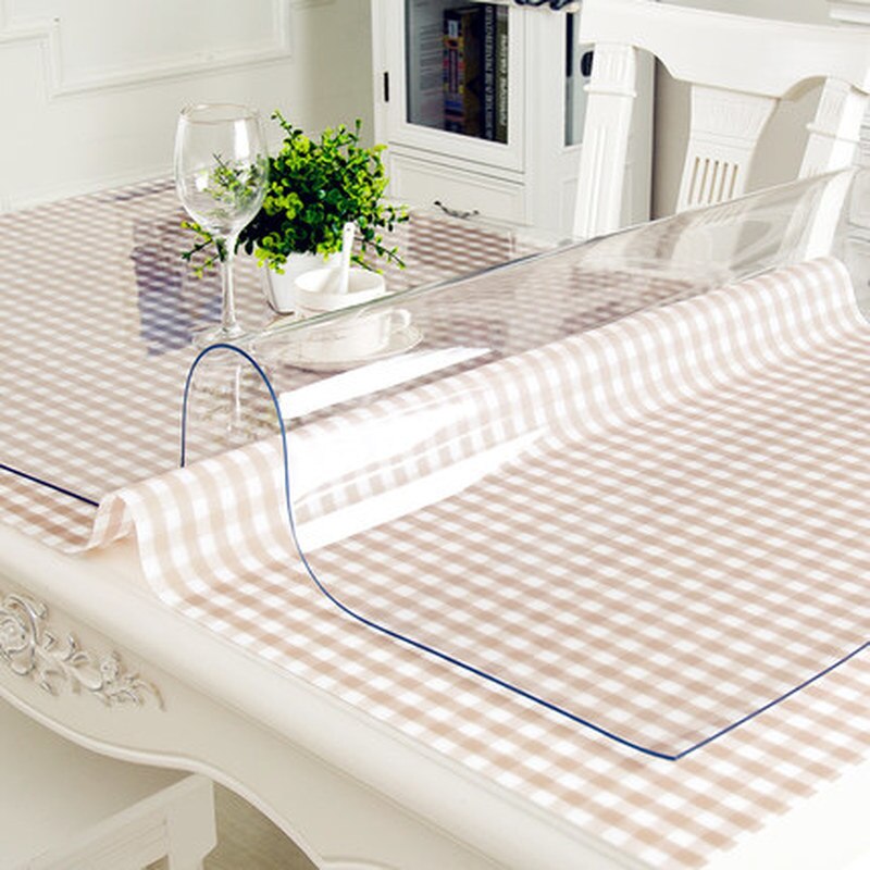 Mantel transparente de PVC para comedor, impermeable, a prueba de aceite, para mesa rectangular, 1,0mm