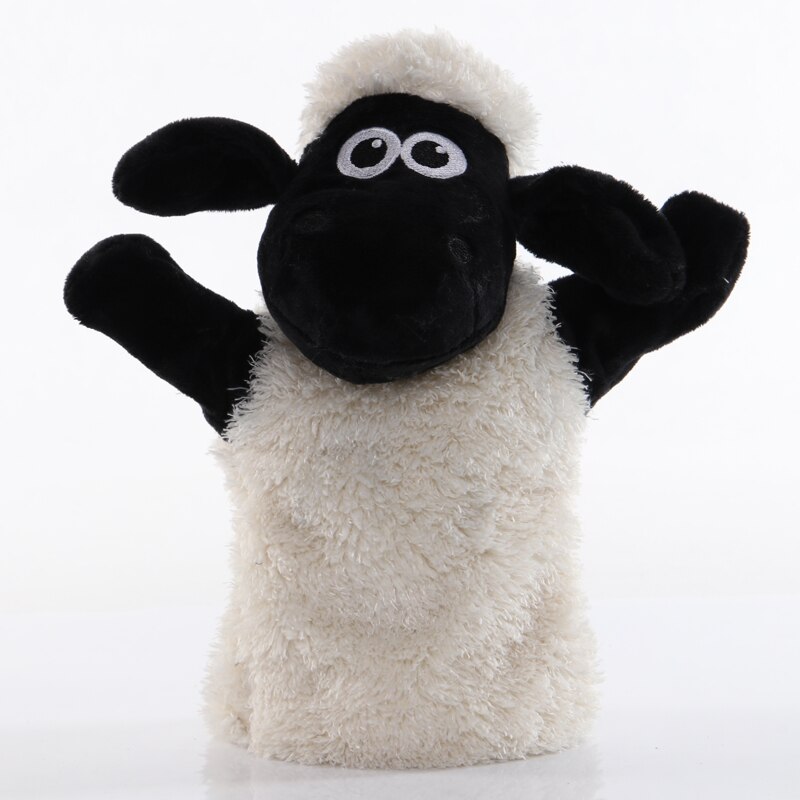 Marioneta de mano de oveja y cabra para niños, juguete educativo de felpa de 25cm, con dibujos animados, para contar historias, títere de mano de oveja