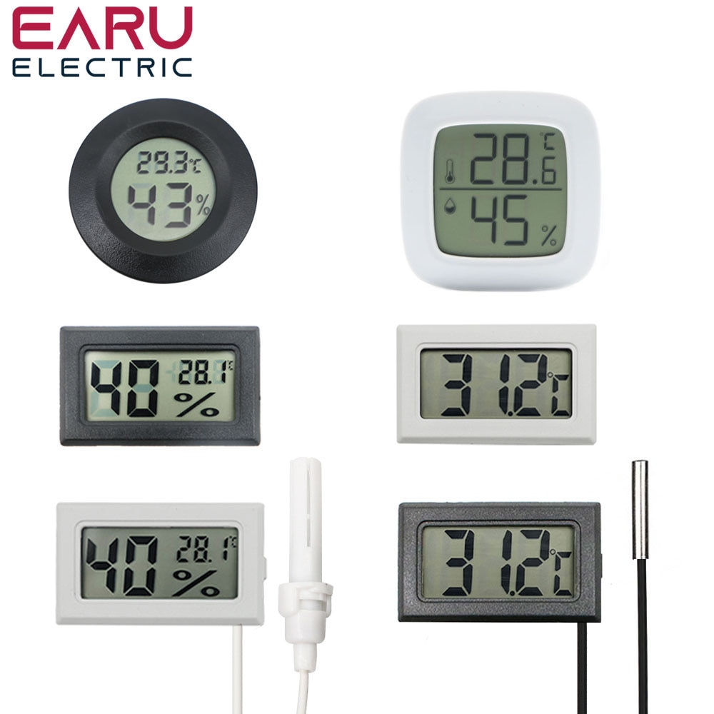 Mini Sensor de temperatura Digital LCD para interiores, medidor de humedad, termómetro, higrómetro, termostato