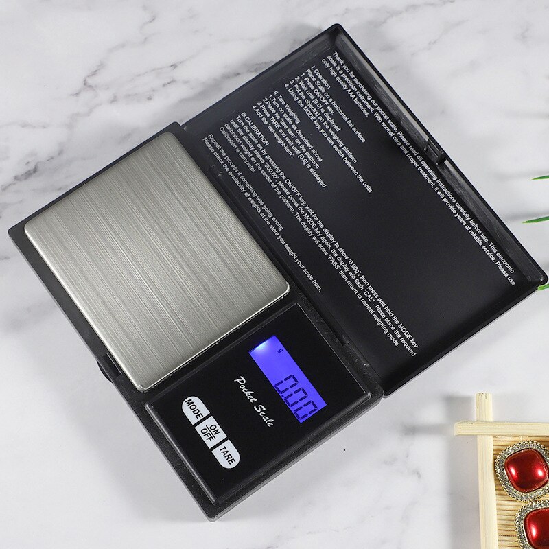 Mini báscula electrónica de acero inoxidable para joyería, balanza Digital de bolsillo de oro, balanza de peso, balanza de bolsillo portátil