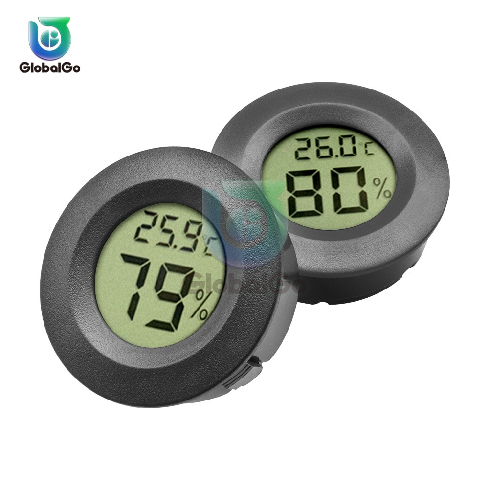 Mini termómetro Digital LCD, higrómetro redondo, higrotermómetro, Detector de temperatura y humedad, Sensor para Congelador ,-50 ~ + 70 °C