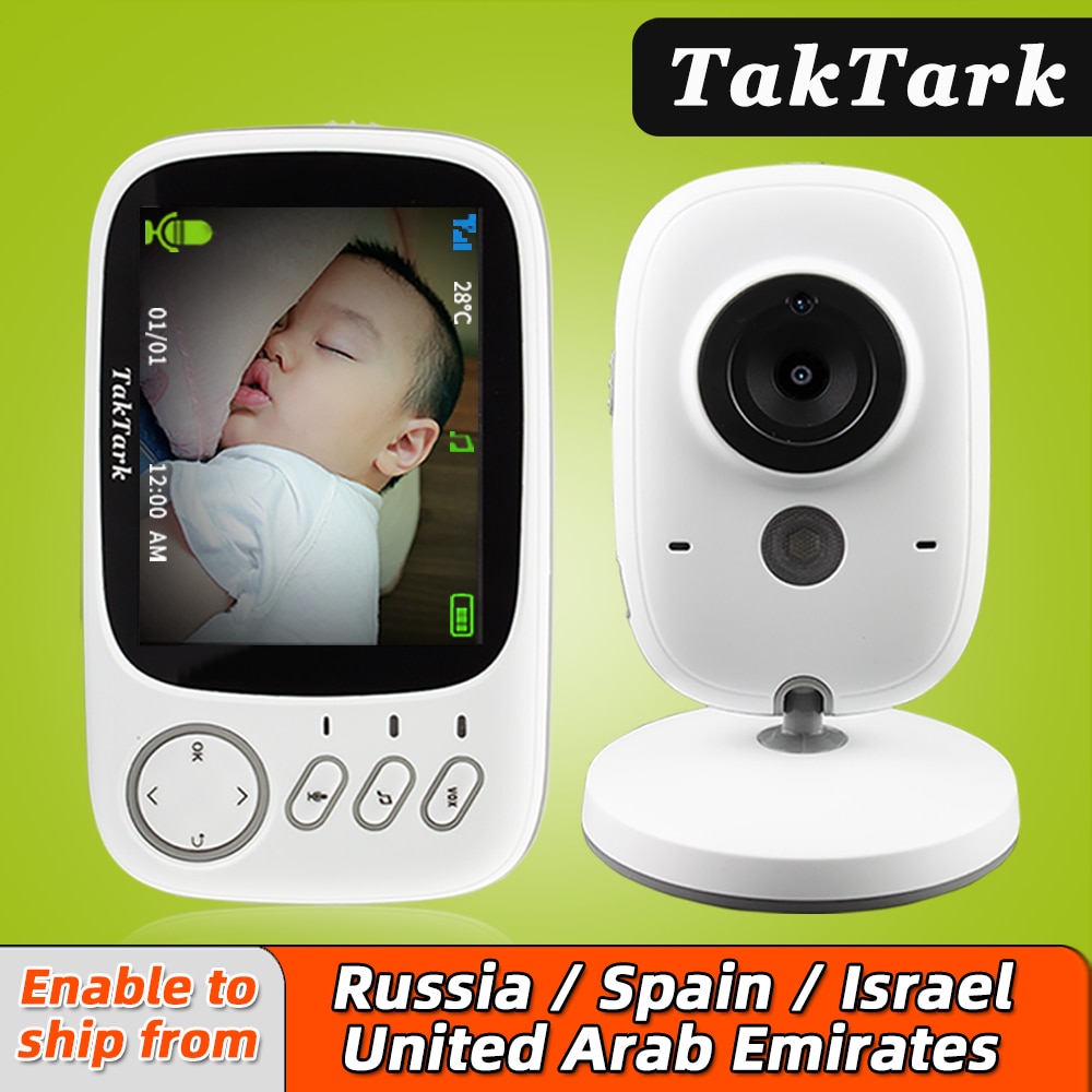 Monitor para infantes inalámbrico para cuarto de bebé, cámara de seguridad con video de alta resolución de 3.2 pulgadas a color, incluye monitor de temperatura y visión nocturna, para vigilar los niños