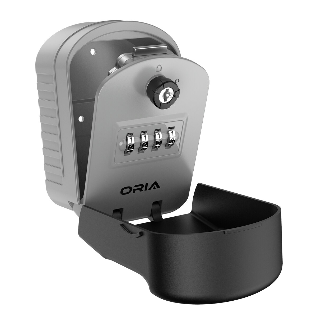 ORIA-caja de almacenamiento de llaves, candado de combinación de 4 dígitos, cerradura de bolsa de llaves, almacenamiento seguro montado en la pared, caja resistente a la intemperie para el hogar y al aire libre