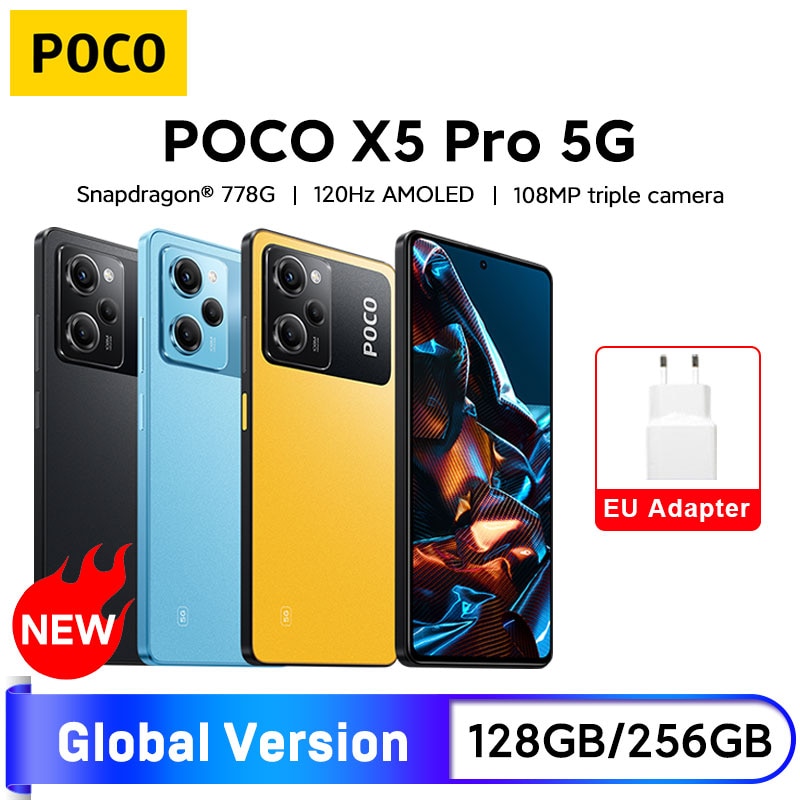 POCO X5 Pro 5G versión Global, 128GB/256GB, Snapdragon 778G, 120Hz, flujo AMOLED, DotDisplay, cámara de 108MP, 67W, 5000mAh, NFC