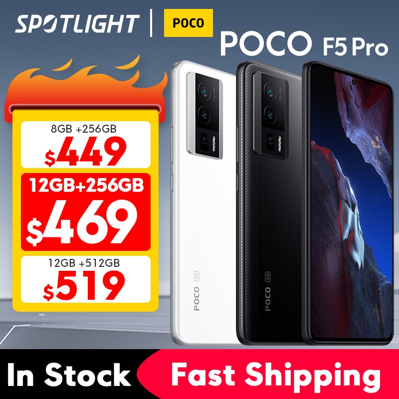 Poco F5 Pro versión Global, 256GB/512GB, Snapdragon, estreno mundial®8 + Gen 1 6,67 “WQHD + 120Hz AMOLED DotDisplay 64MP Cámara NFC 5G