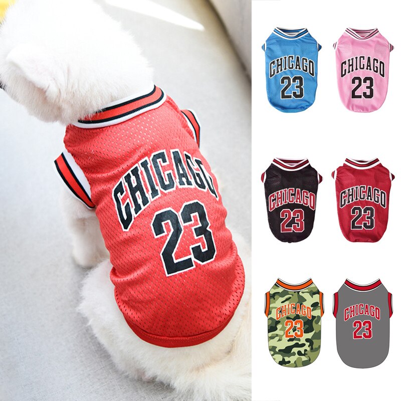 Ropa Deportiva de malla transpirable para perro, camiseta de baloncesto para cachorro, camisetas de verano para gato, perros pequeños y grandes