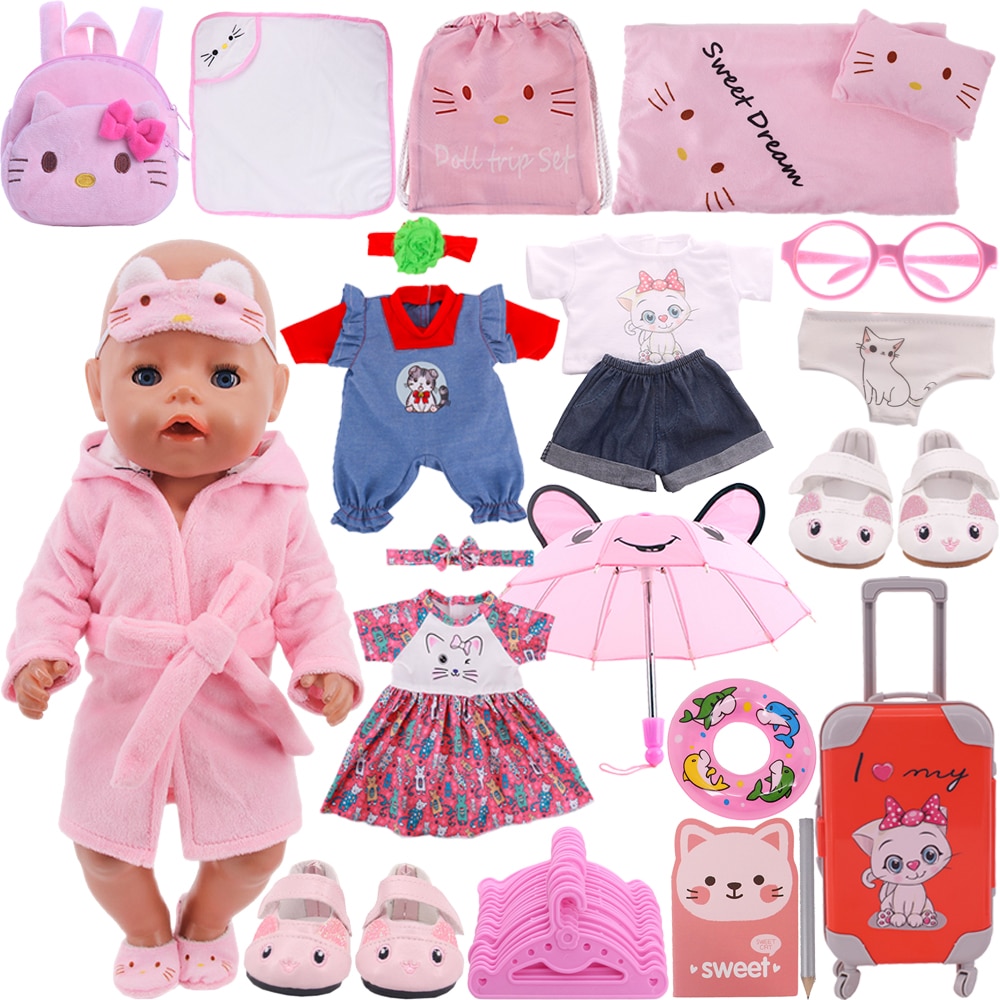 Ropa de muñeca, accesorios de vestir para bebé recién nacido de juguete, artículos de 43cm, juguetes de muñeca americana de 18 pulgadas