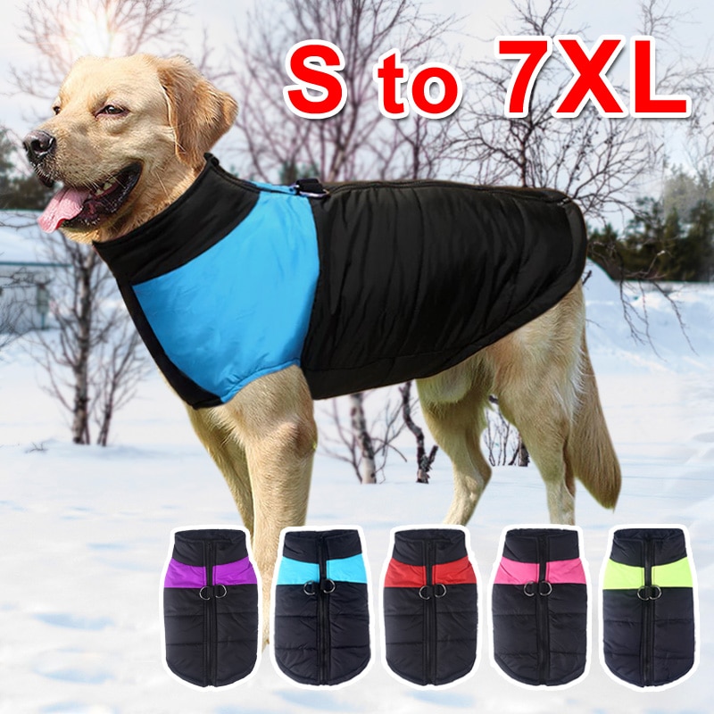 Ropa de perro grande invierno cálido, chaleco para mascota, chaqueta impermeable, abrigo para perro, ropa para perro grande Bulldog Golden Retriever