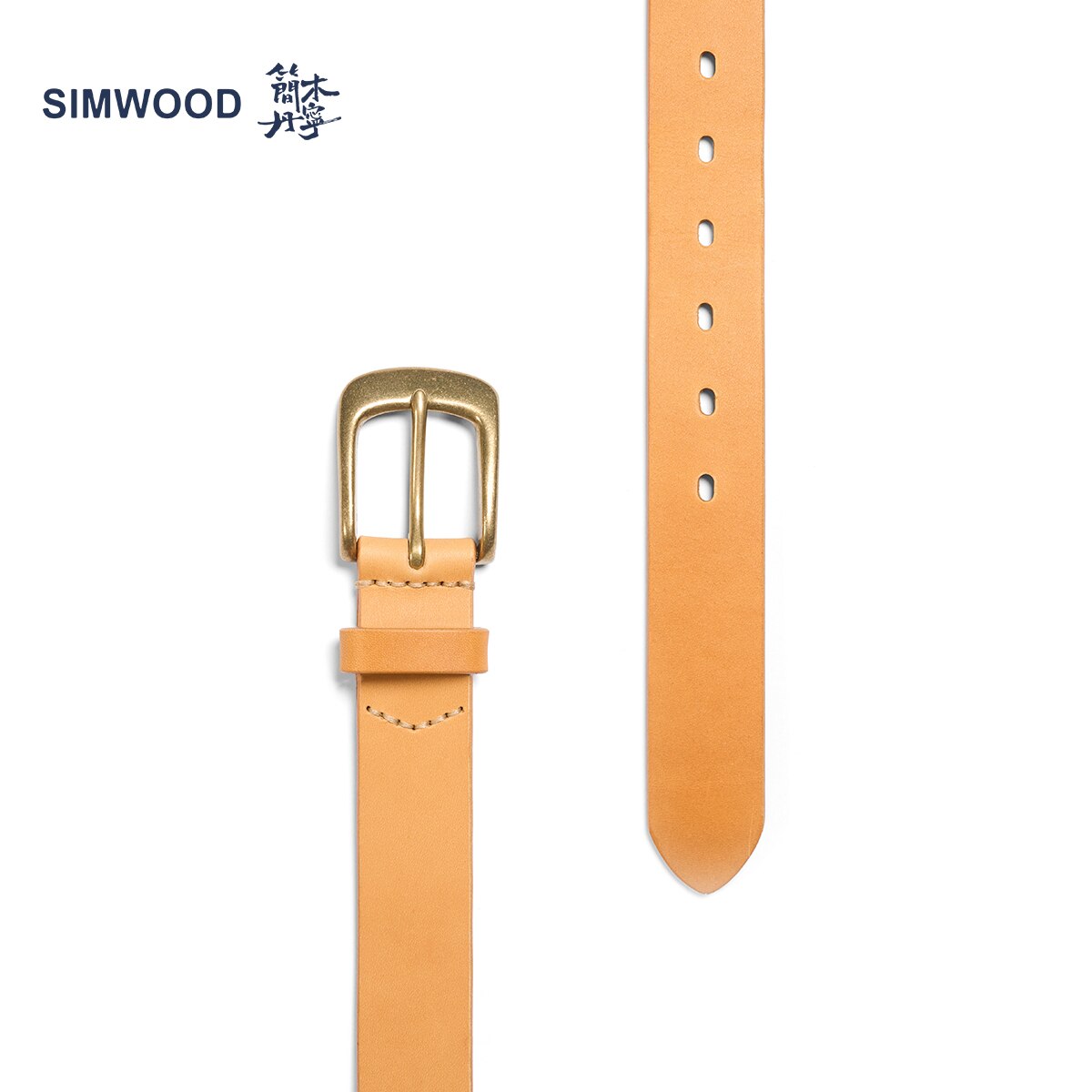 SIMWOOD-correa de cuero para hombre, cinturón de alta calidad