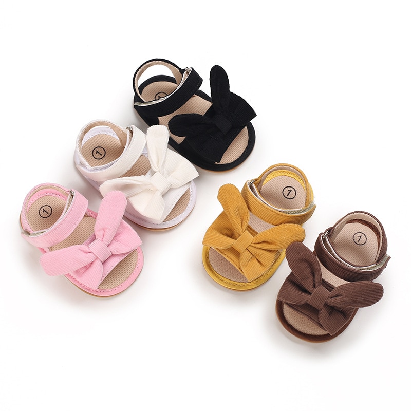 Sandalias con Orejas de conejo para recién nacidos, zapatos informales de suela suave, de 0 a 18 meses