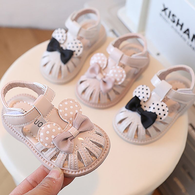 Sandalias para bebé y niña pequeña, zapatos suaves con lazo bonito para primeros pasos, princesas, Verano