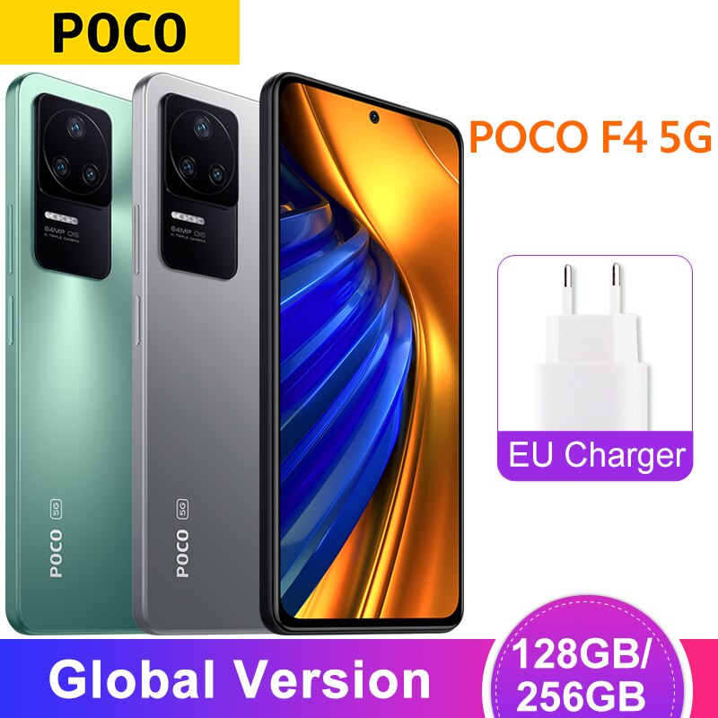 Smartphone POCO F4 5G versión Global, 128GB/256GB, Snapdragon 870, ocho núcleos, Pantalla AMOLED de 120Hz, cámara de 64MP, carga de 67W
