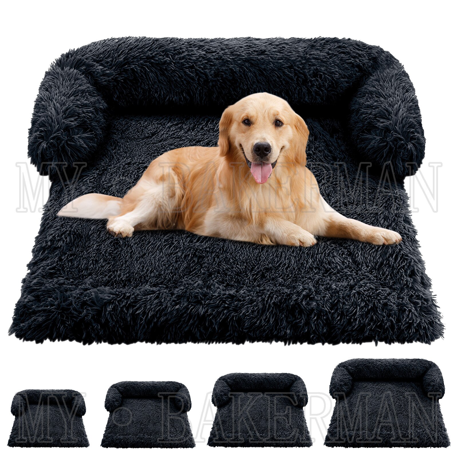 Sofá cama grande para perros, cama calmante para mascotas, nido cálido, lavable, suave, Protector de muebles, estera, manta para gatos