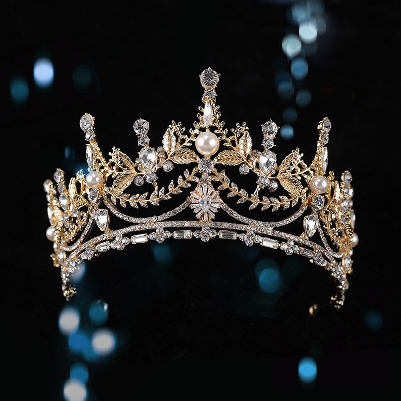 TIARA nupcial de circón de lujo, bisutería, corona de boda, diadema de diamantes de imitación, diadema de dama de honor, accesorios para el cabello, joyería de perlas, HQ0804
