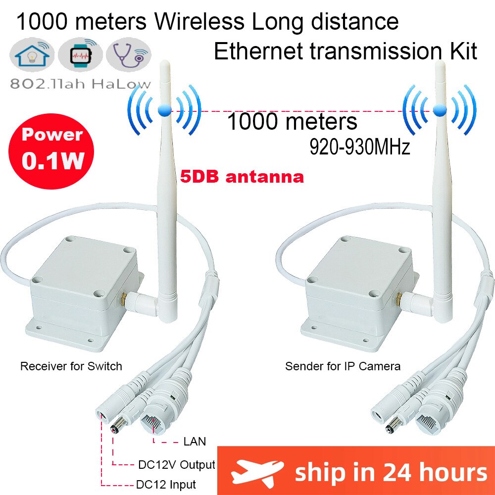 Transmisor AP inalámbrico de larga distancia, 1,2 KM, WIFI, receptor emisor para 2MP, 3MP, 4MP, 5MP, 8MP, cámara IP PTZ, equipo Ethernet