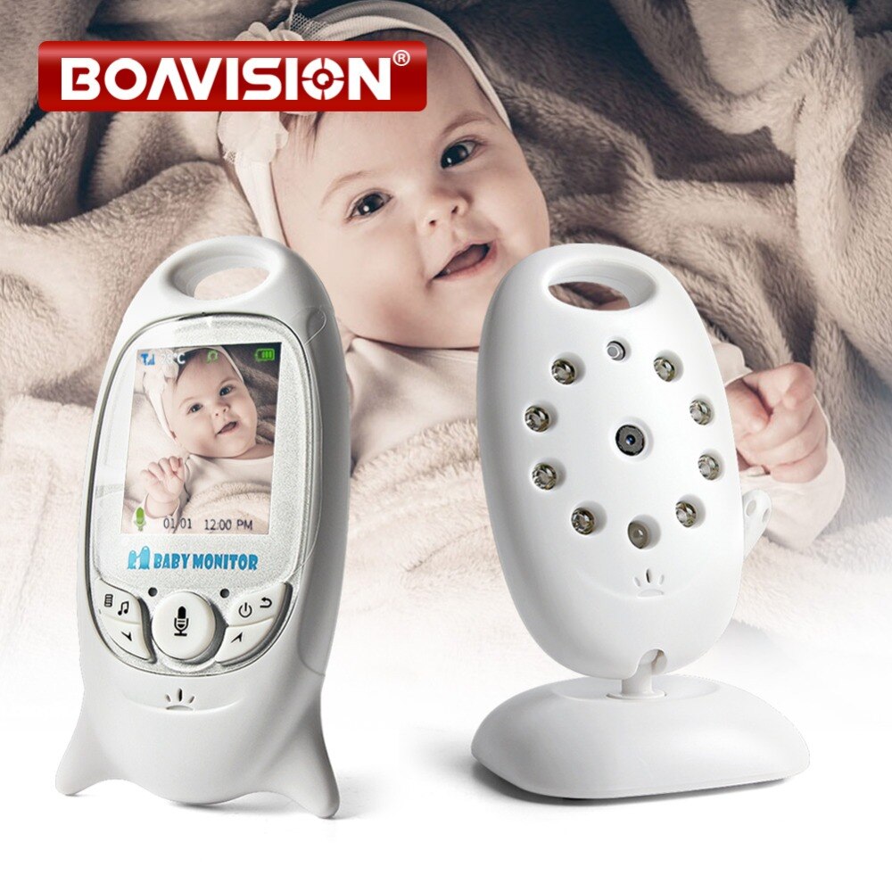 VB601 Video Monitor de bebé inalámbrico 2,0” LCD Babysitter 2 vías hablar visión nocturna temperatura seguridad Nanny Cámara 8 canciones de cuna