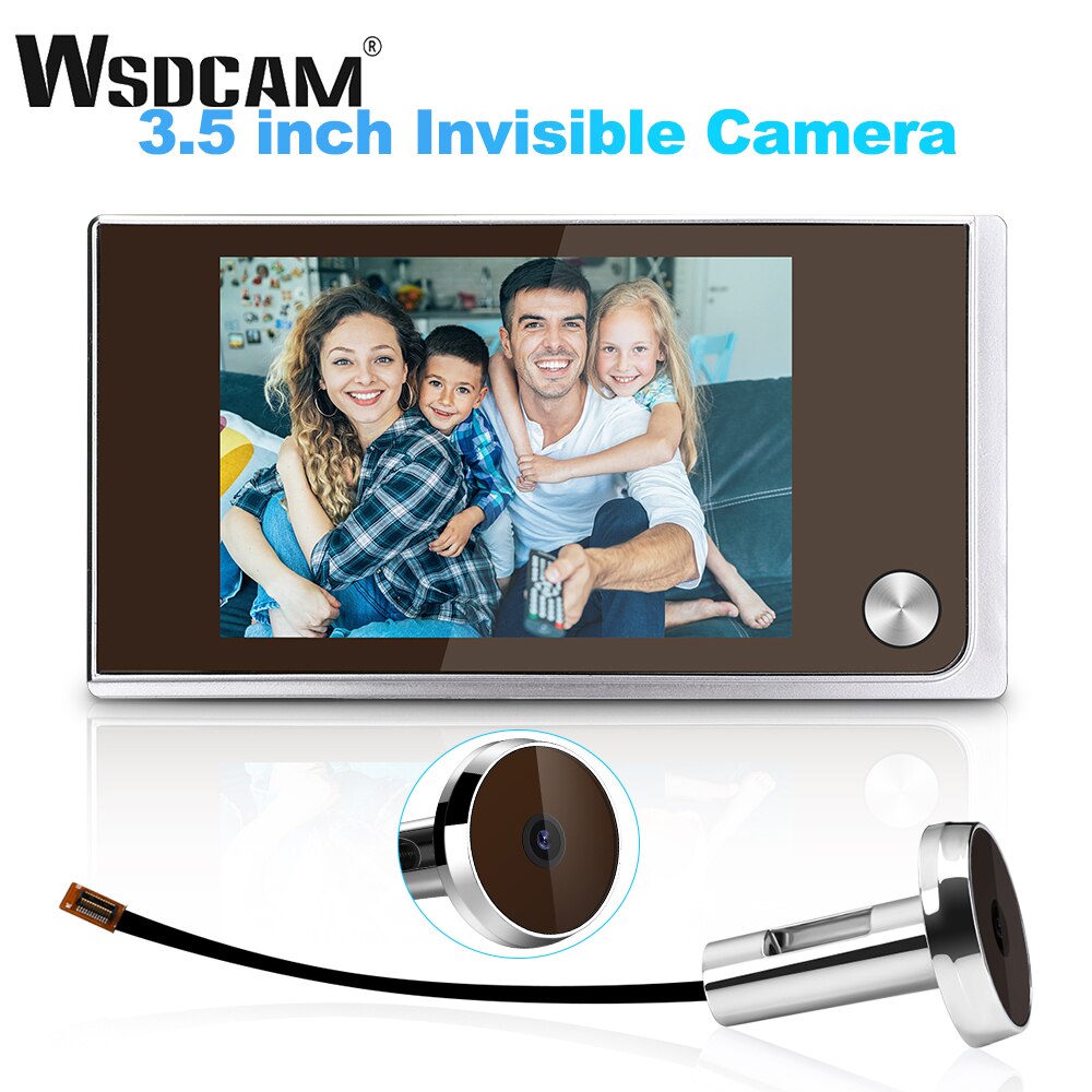 Wsdcam-timbre de Mirilla con cámara de 3,5 pulgadas, visor de puerta inalámbrico de 120 grados, cámara de puerta de casa inteligente con Monitor