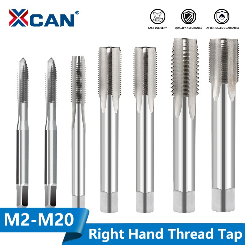 XCAN-grifo de rosca para mano derecha, herramienta de rosca métrica, enchufe de máquina HSS, M2, M3, M4, M6, M7, M8, M10, M12, M14, 1 ud.