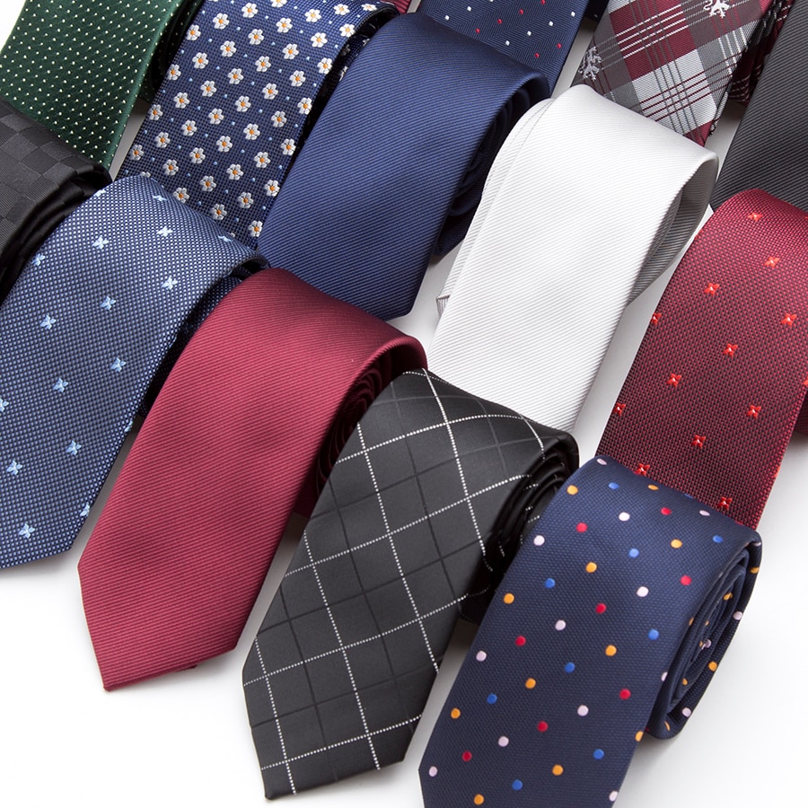 XGVOKH corbata de cuello para hombre, corbatas ajustadas de poliéster con puntos negros, accesorios para camisa de negocios, 20 estilos