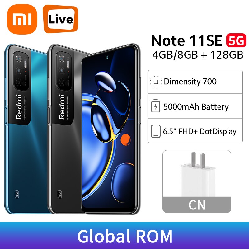 Xiaomi-teléfono inteligente Redmi Note 11SE, ROM Global, 5G, 11 SE, Dimensity 700, Octa Core, pantalla FHD de 6,5 pulgadas, cámara de 48MP, batería de 5000mAh