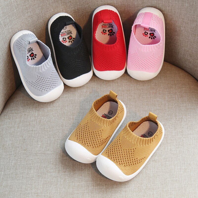 Zapatos transpirables para primeros pasos de bebé, Zapatillas de malla informales, fondo suave, cómodos, antideslizantes