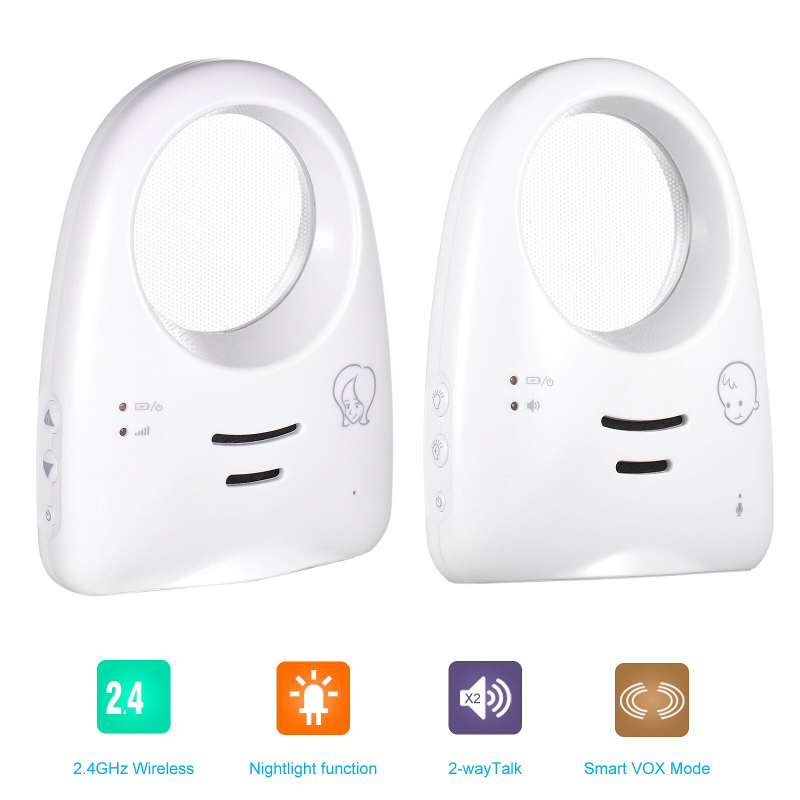 Monitor de Audio Digital inalámbrico para bebé, portátil, 2,4 GHz, habla bidireccional, Detector de llanto de bebé, transmisión sensible