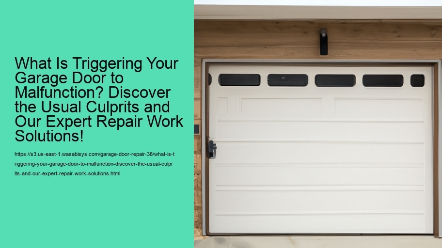 What Is Triggering Your Garage Door to Malfunction? Discover the Usual Culprits and Our Expert Repair Work Solutions!