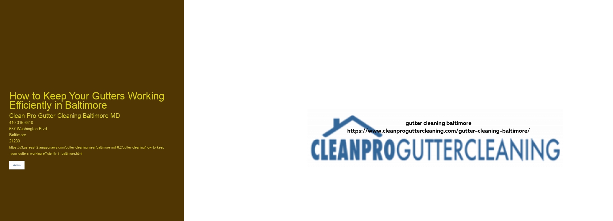 How to Keep Your Gutters Working Efficiently in Baltimore 