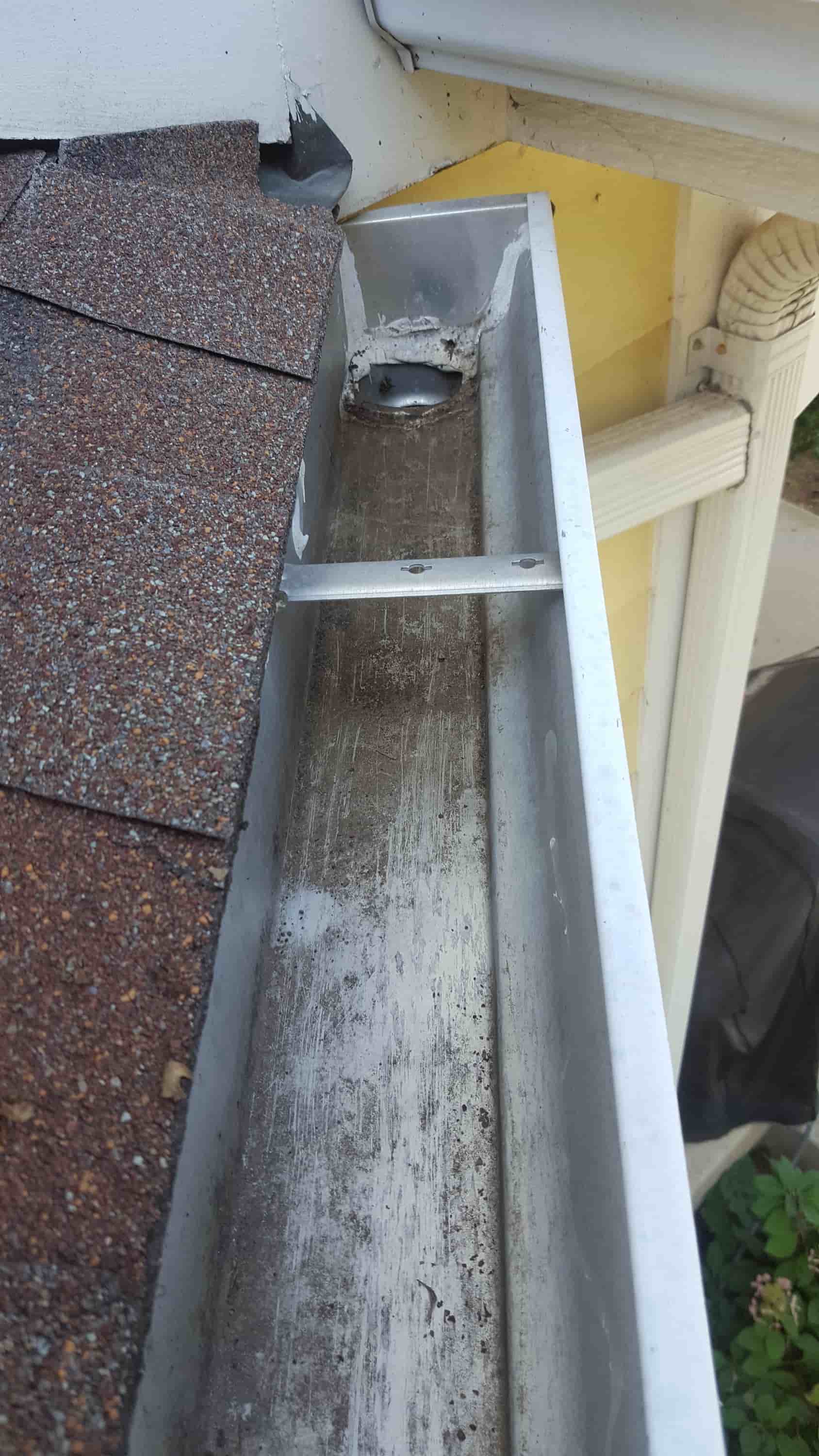 clogged gutter downspout