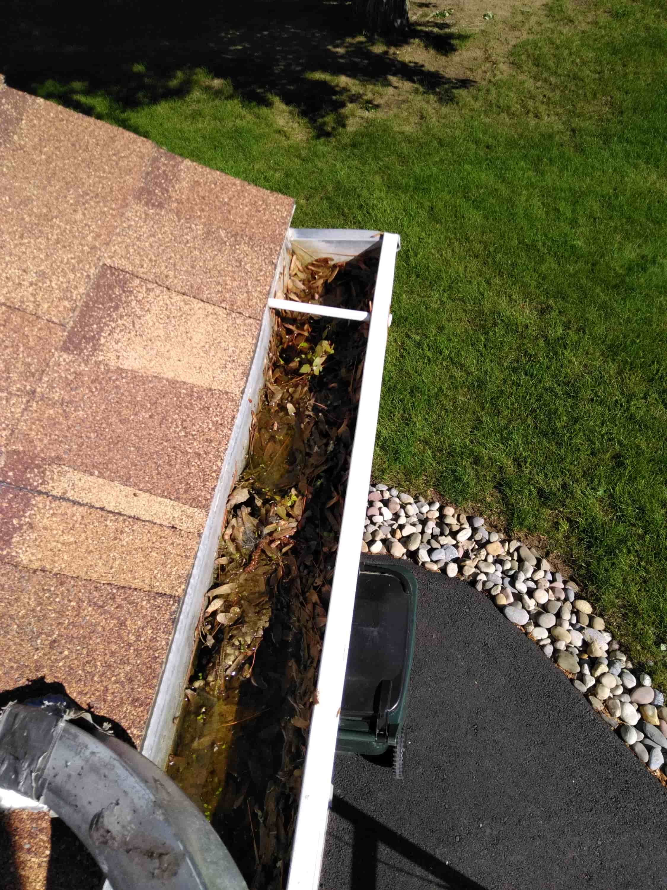 clean clogged gutter downspout