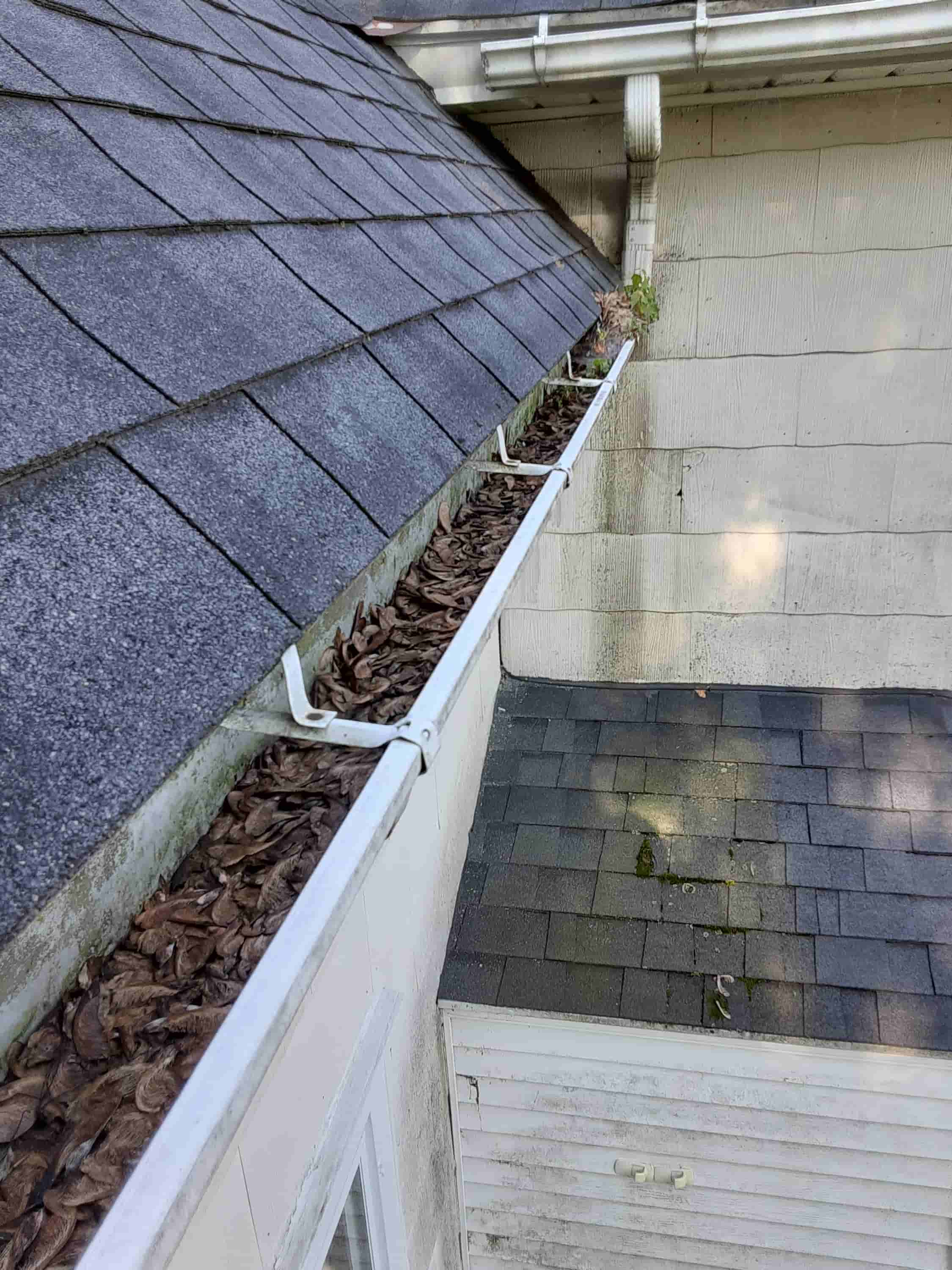 clean rain gutters from the ground