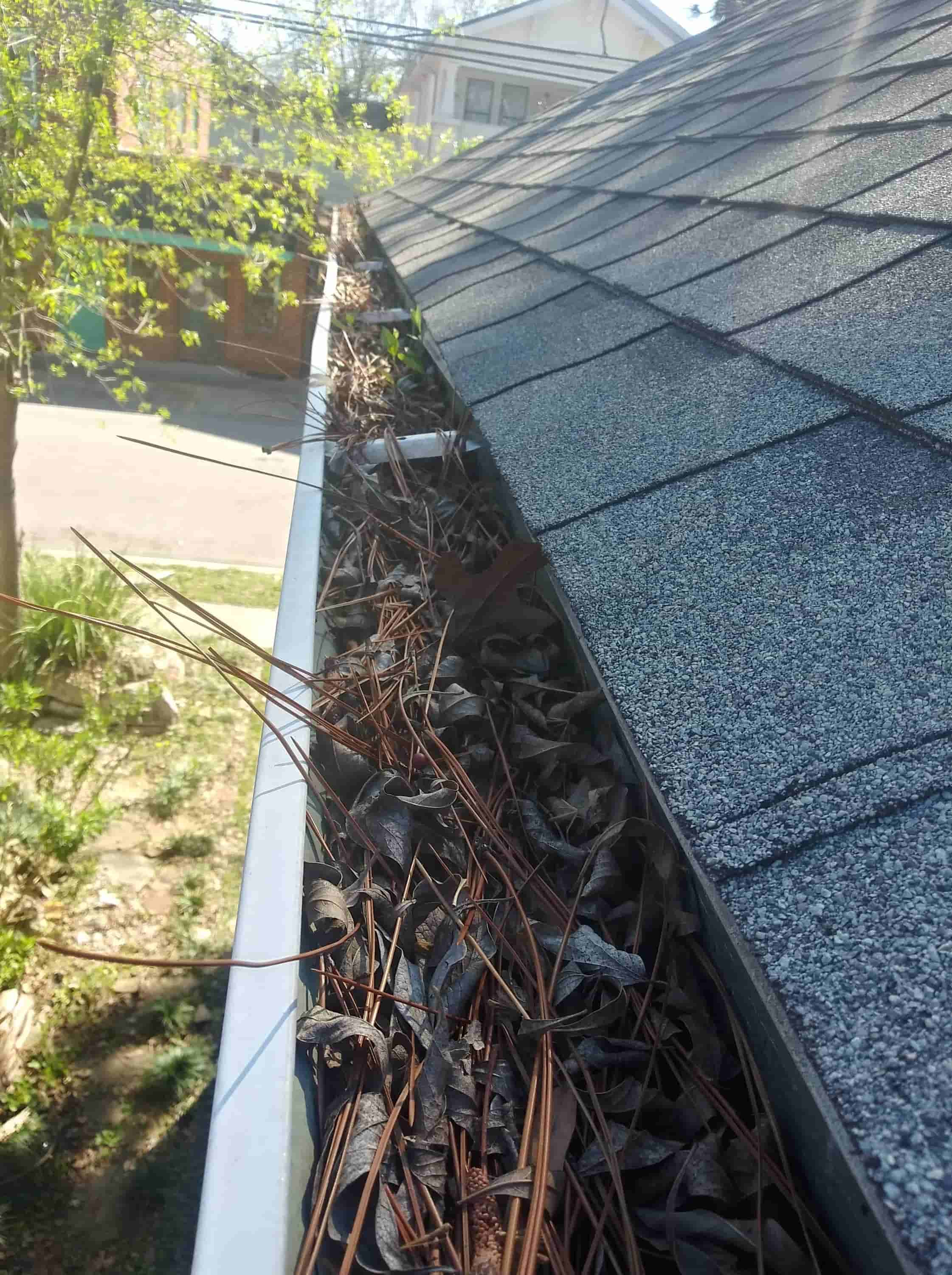 cleaning white upvc guttering