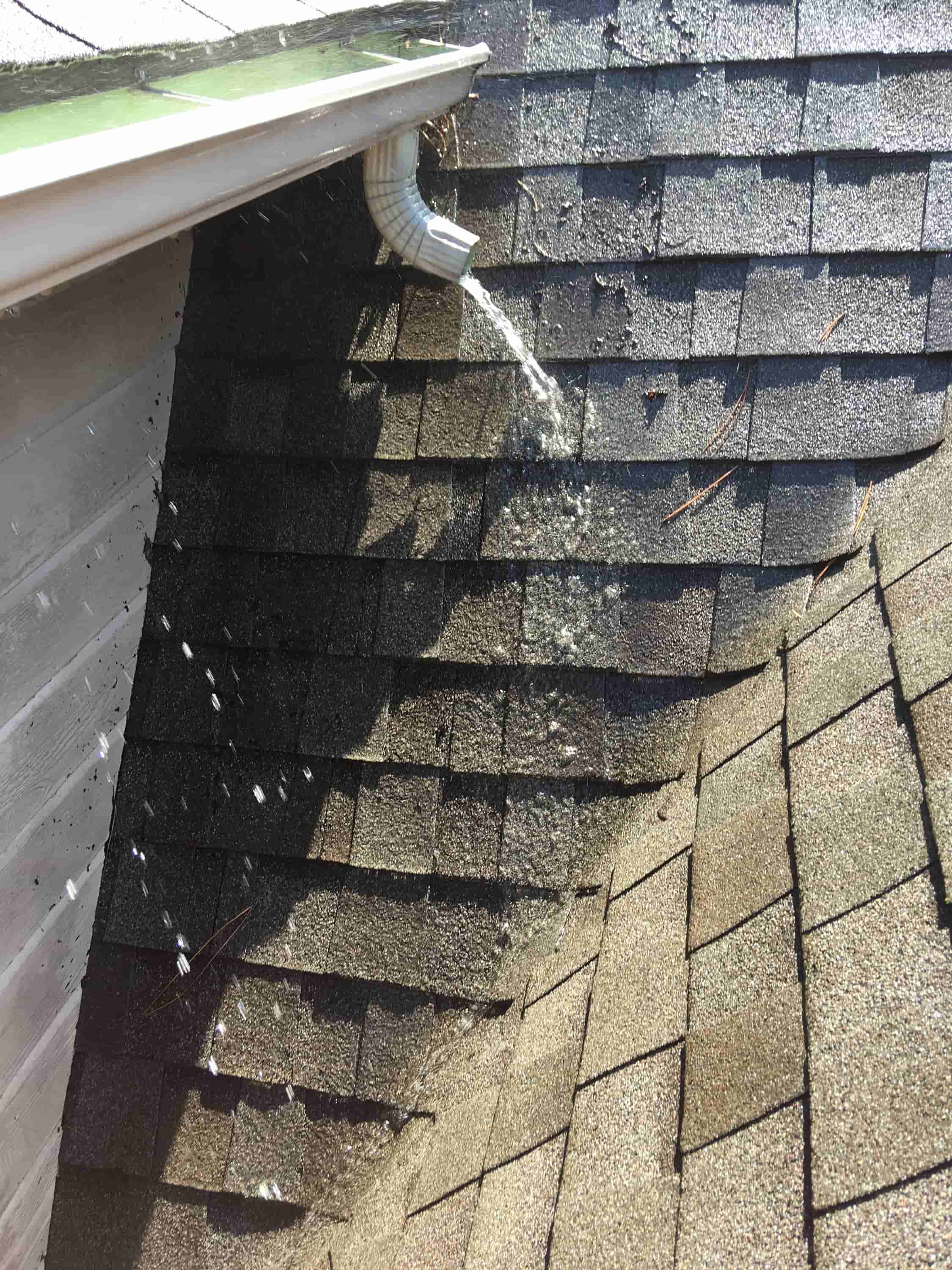 clogged drain pipe gutter