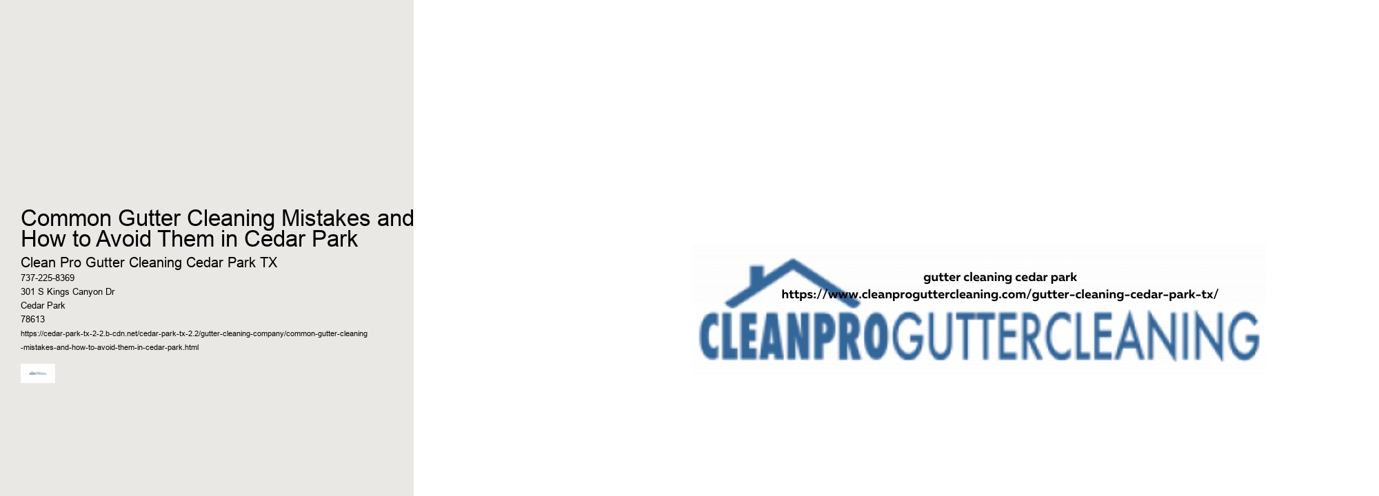Common Gutter Cleaning Mistakes and How to Avoid Them in Cedar Park 