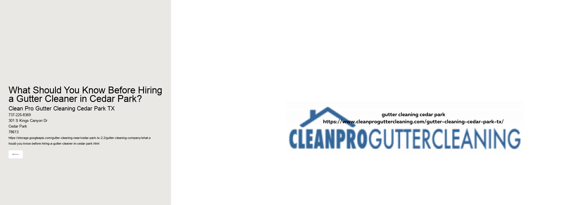 What Should You Know Before Hiring a Gutter Cleaner in Cedar Park? 