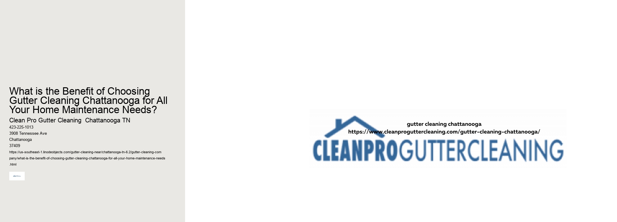What is the Benefit of Choosing Gutter Cleaning Chattanooga for All Your Home Maintenance Needs? 