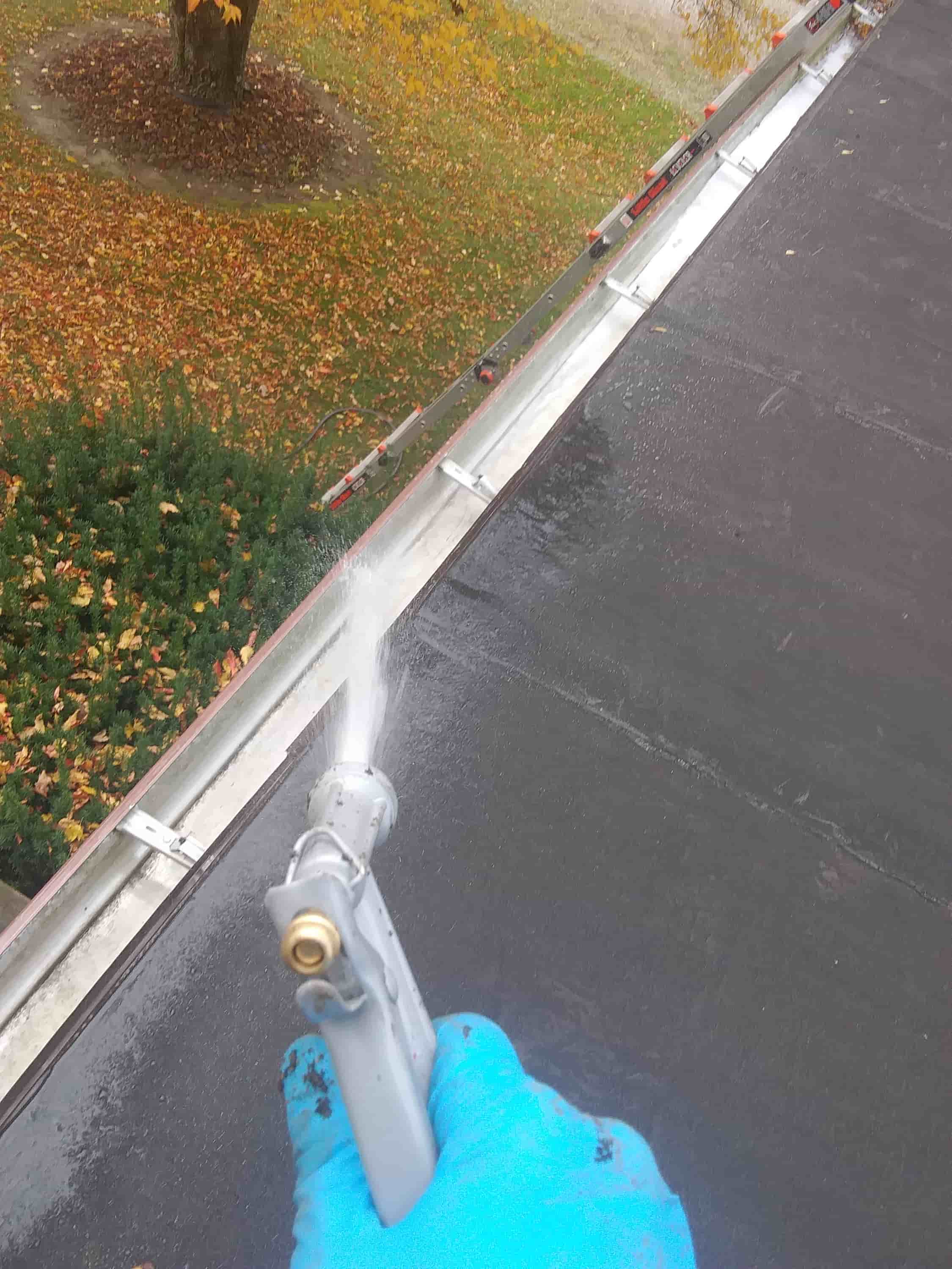cleaning rain gutters