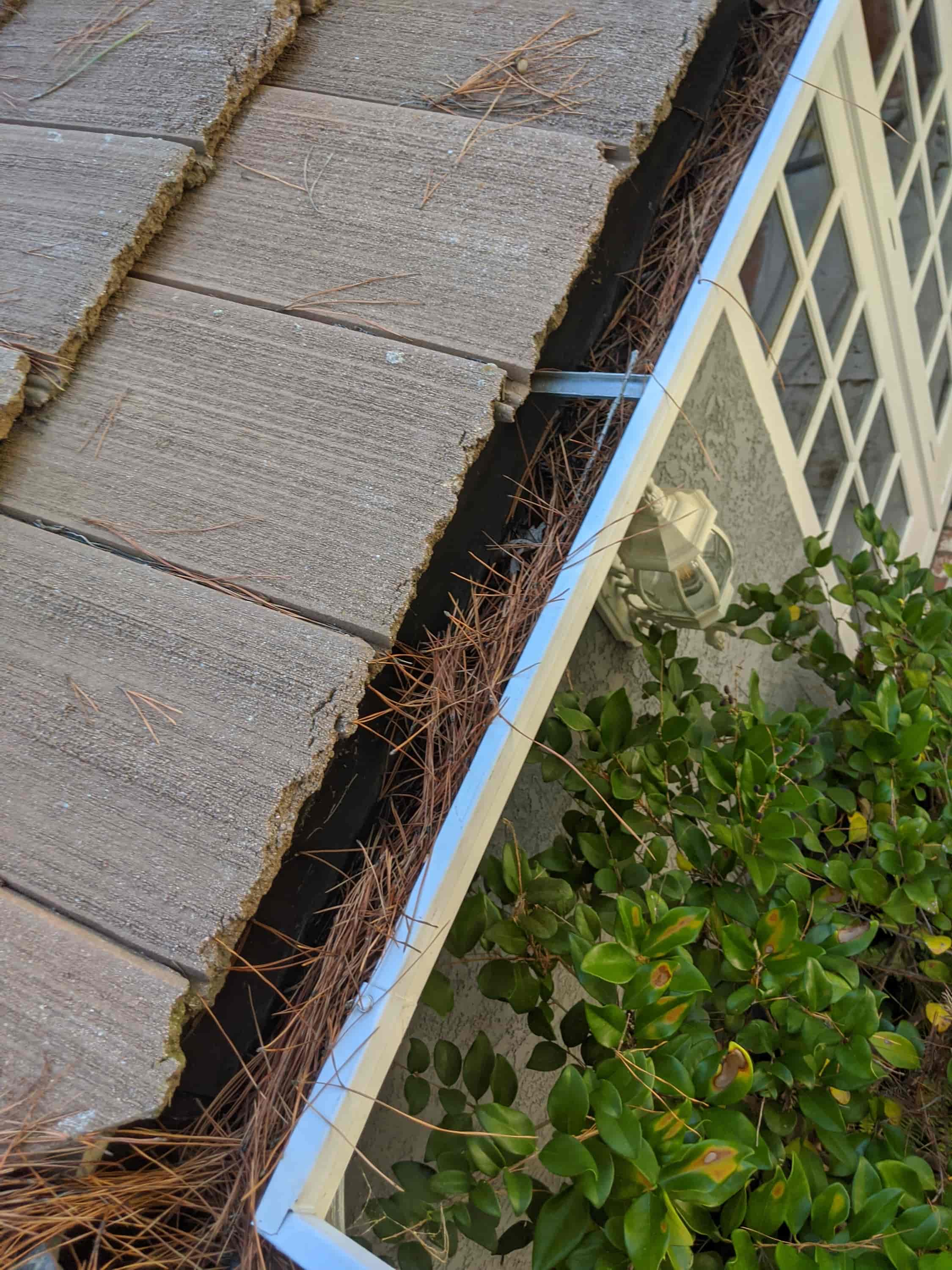 cleaning leaf guard gutters