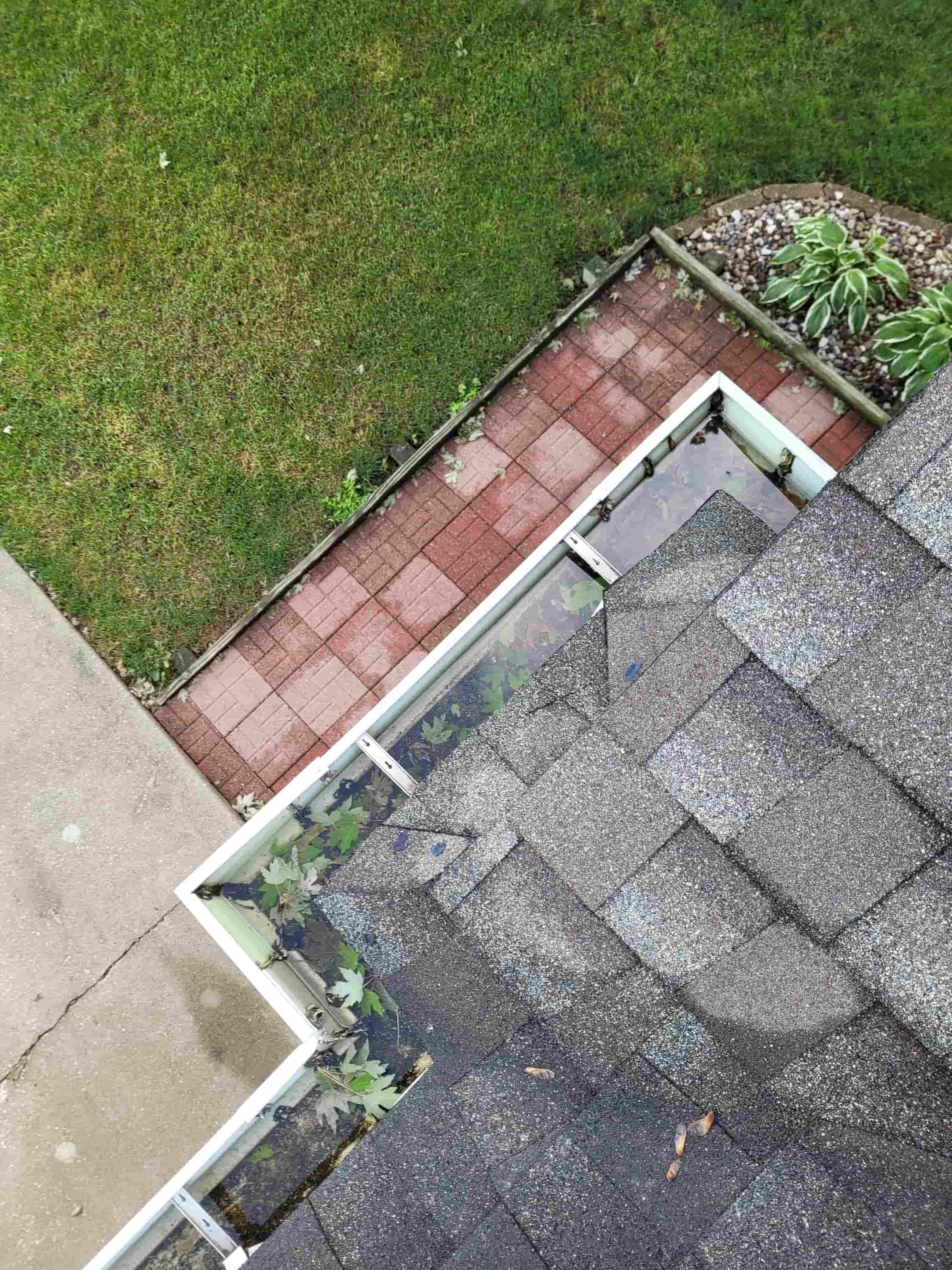 gutter cleaning with pressure washer