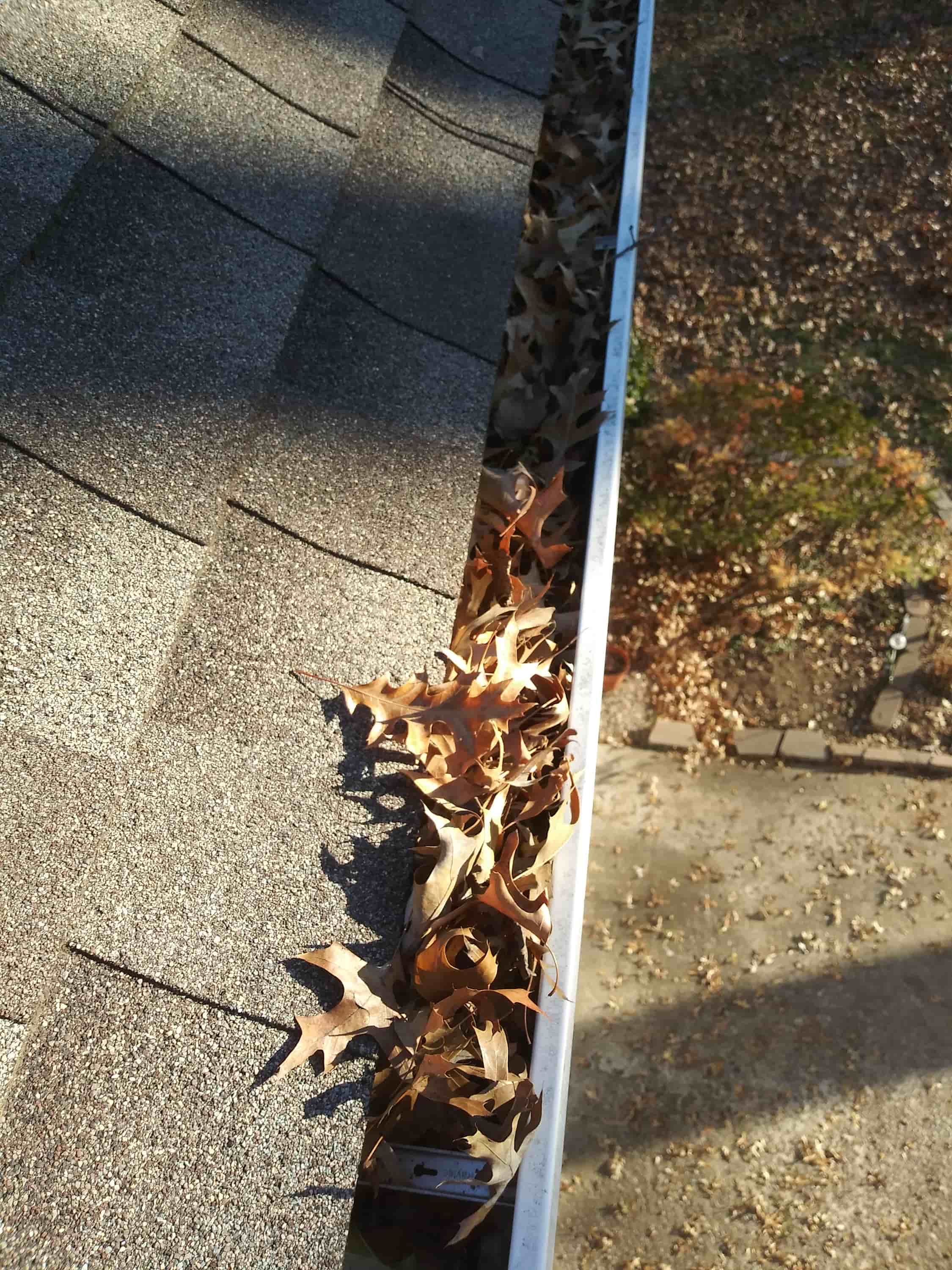 cleaning rain gutters from ground