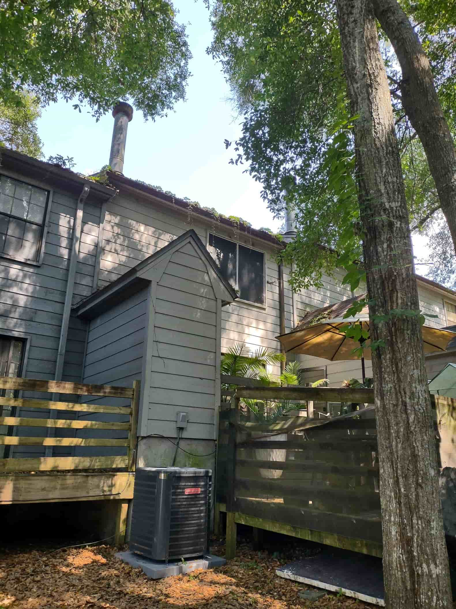 cleaning gutters from the roof