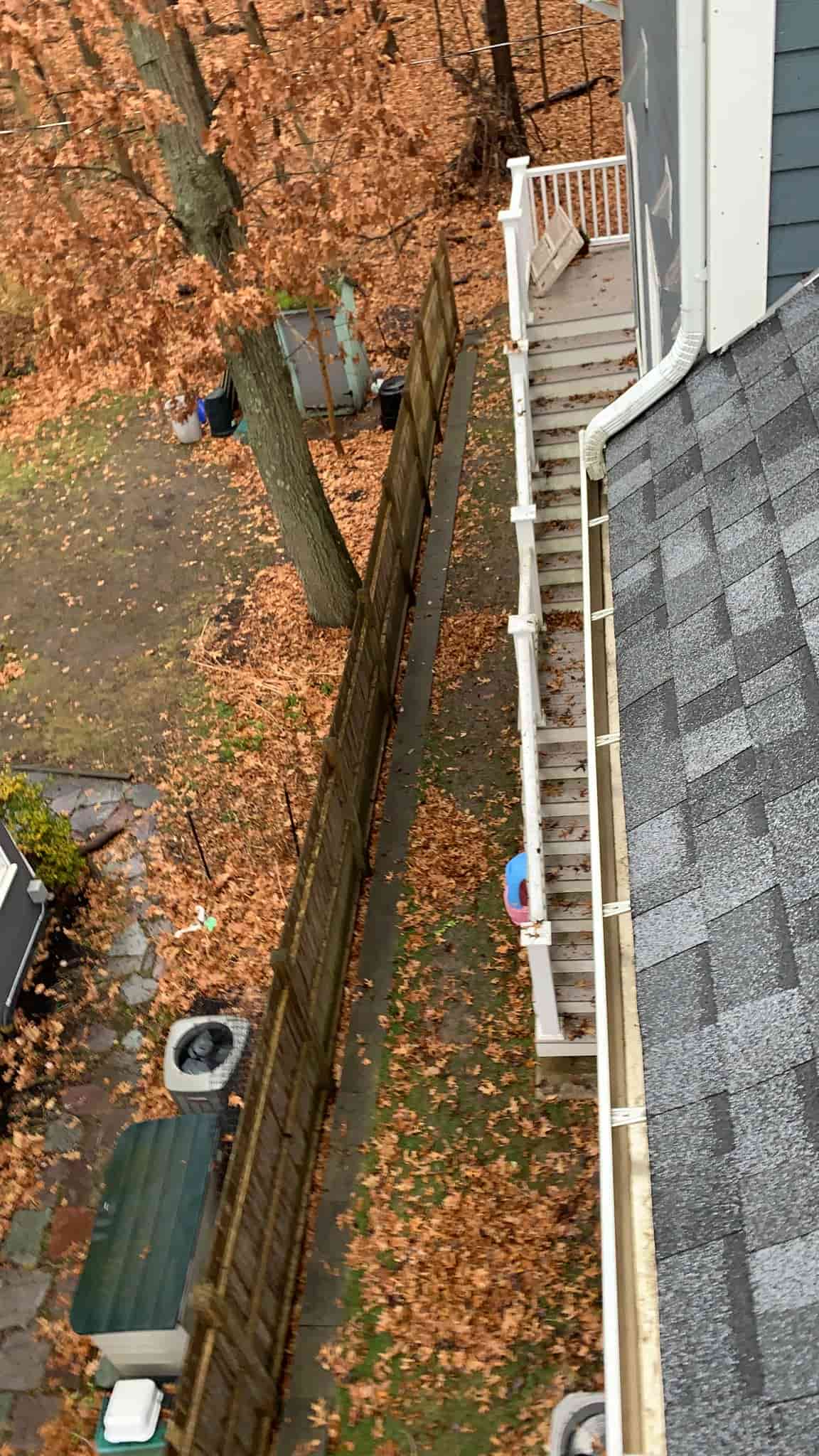 cleaning rain gutters from ground