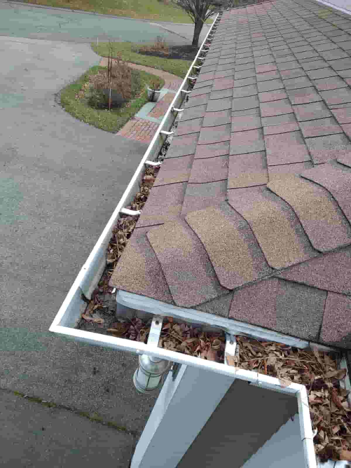 leaf blower to clean gutters