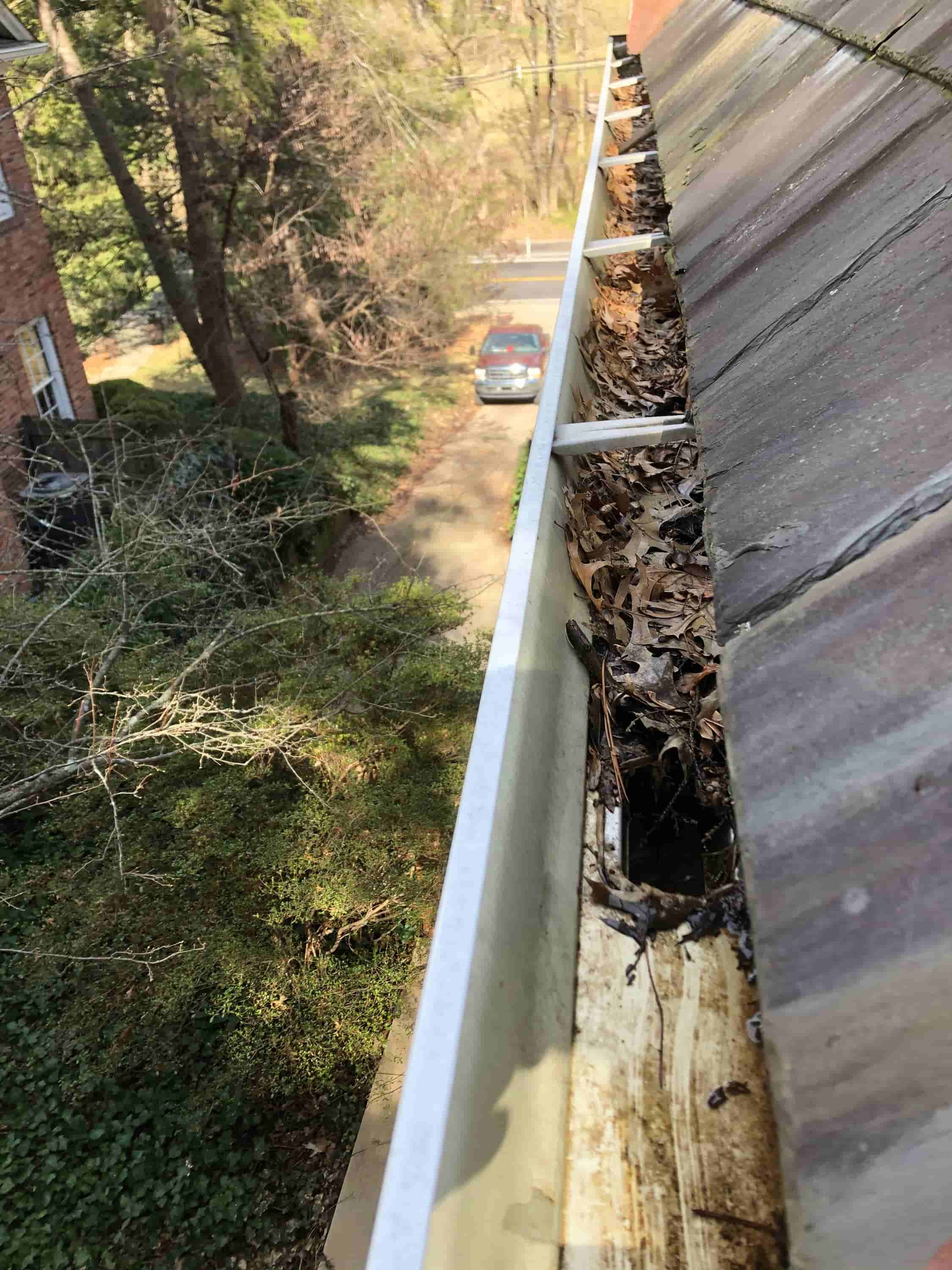 clean out gutters from the ground