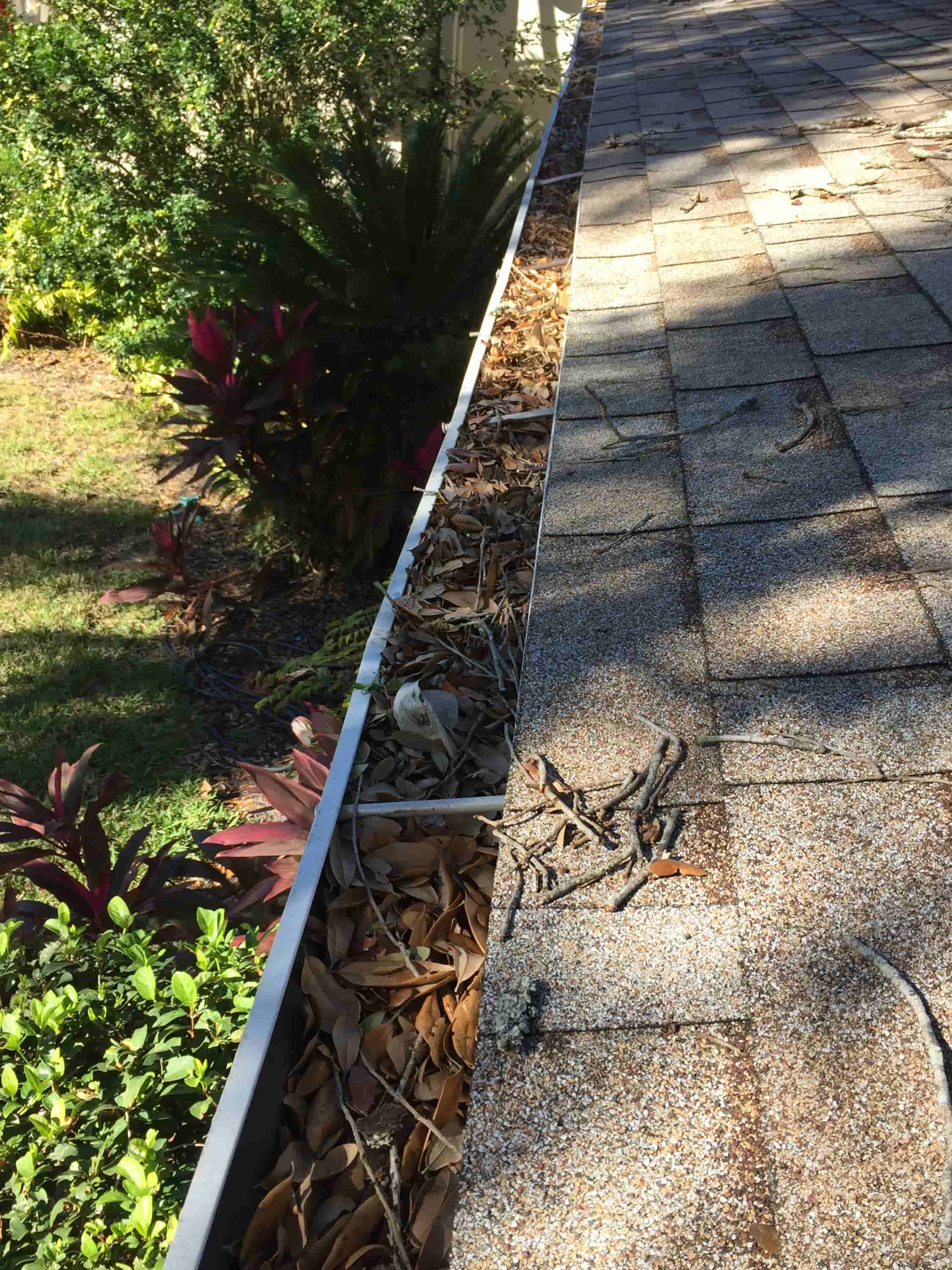 leaf blower to clean gutters