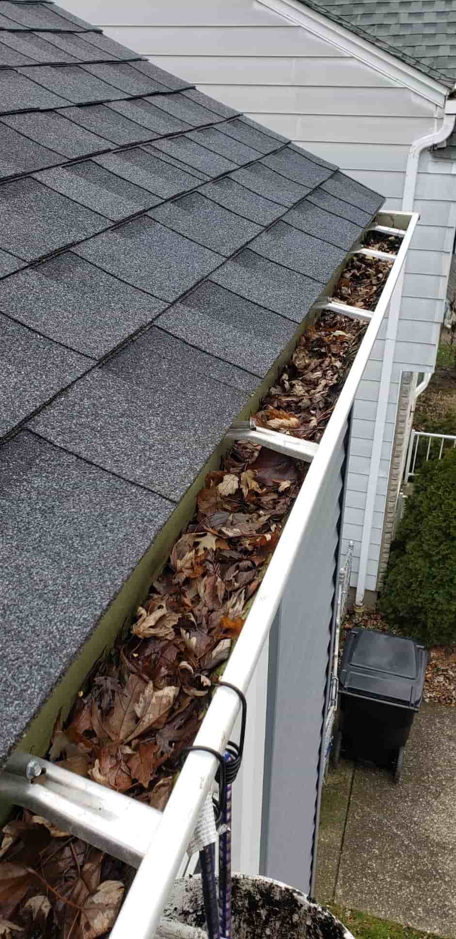 ladder attachment for cleaning gutters