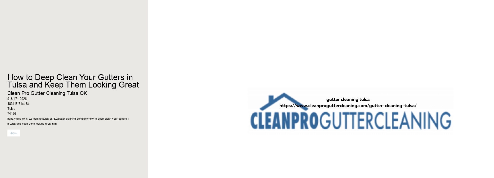 How to Deep Clean Your Gutters in Tulsa and Keep Them Looking Great